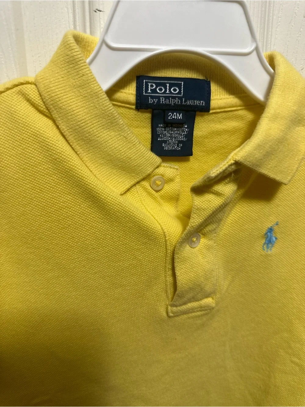 Ralph Lauren Kids Yellow Polo with Blue Pony Logo Size 24 months #540 #yellow